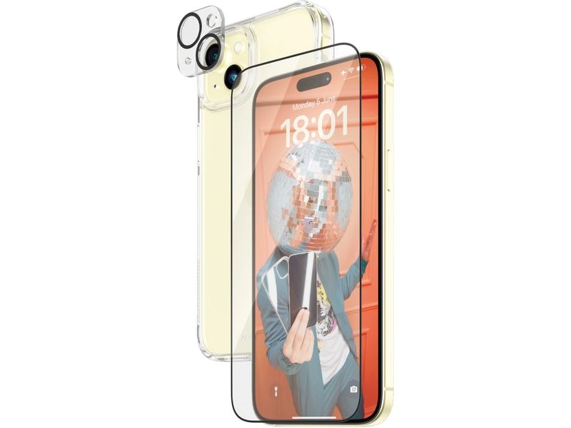 Panzerglass 3-in-1 Bundle iPhone 15 Plus 3-in-1 Set mit Bildschirmfolie, Schutzhülle und Kamera-Schutz für das Apple iPhone 15 Plus