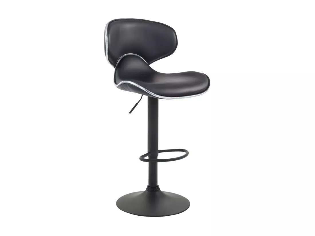 Lot de 2 Tabouret de bar - Similicuir & Noir - Noir - Las Vegas v2