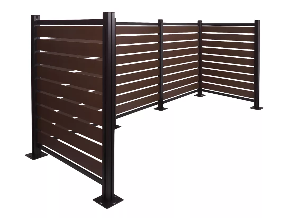 Clôture pour poubelles en aluminium MCW-K57, marron