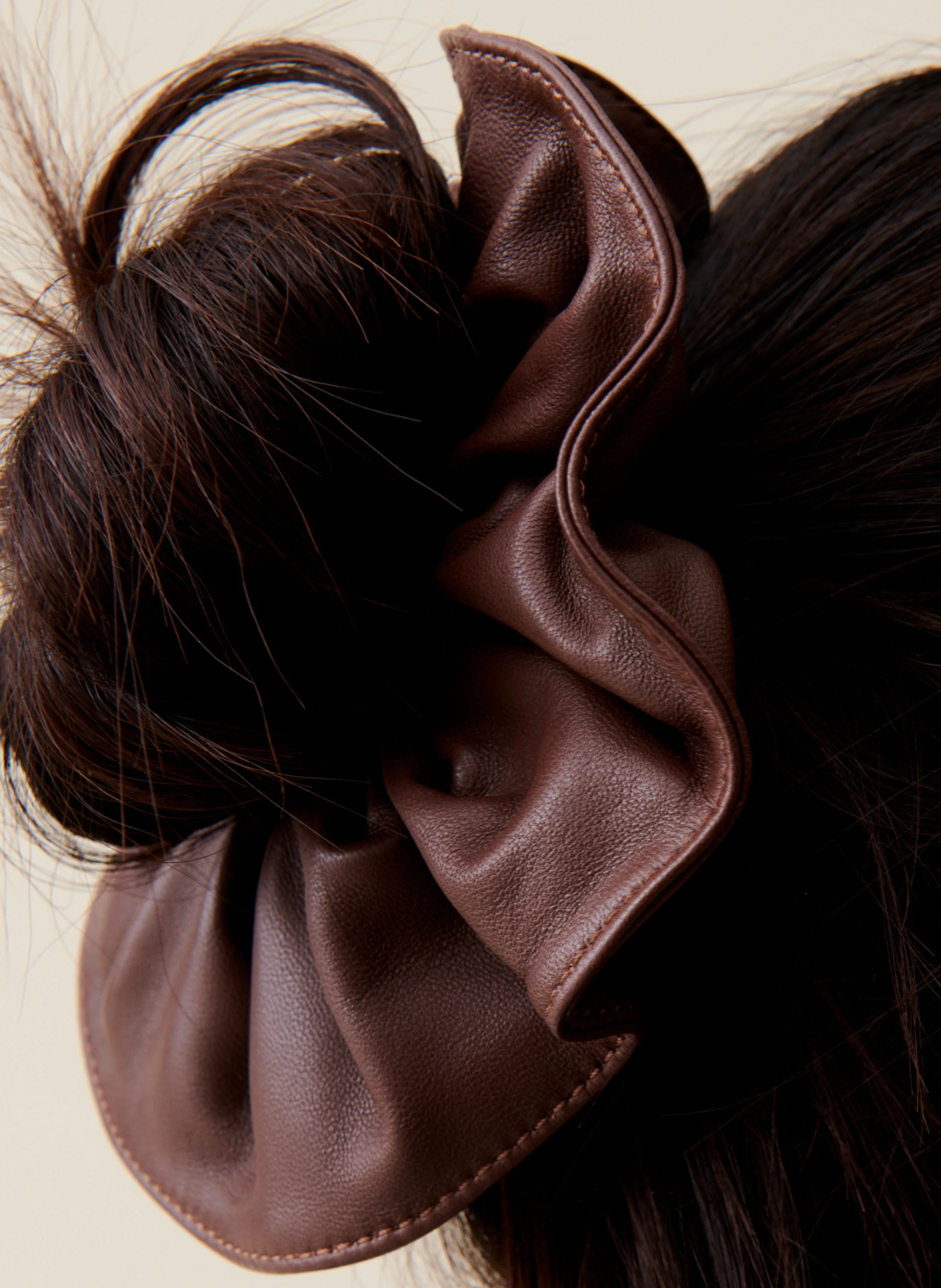 Chouchou en cuir | Marron