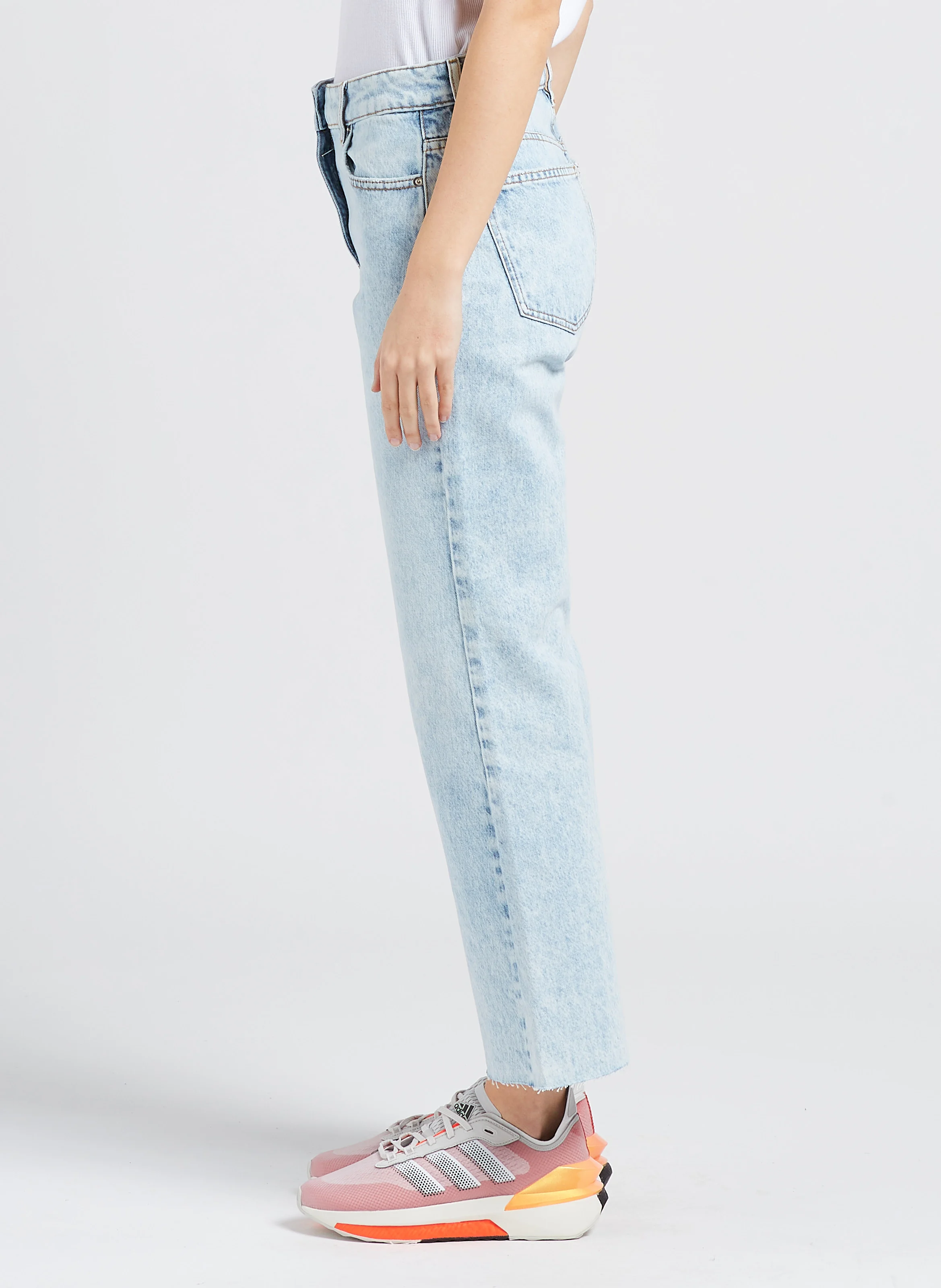 BRIOLLAY - Jean taille haute bootcut en coton| Bleu