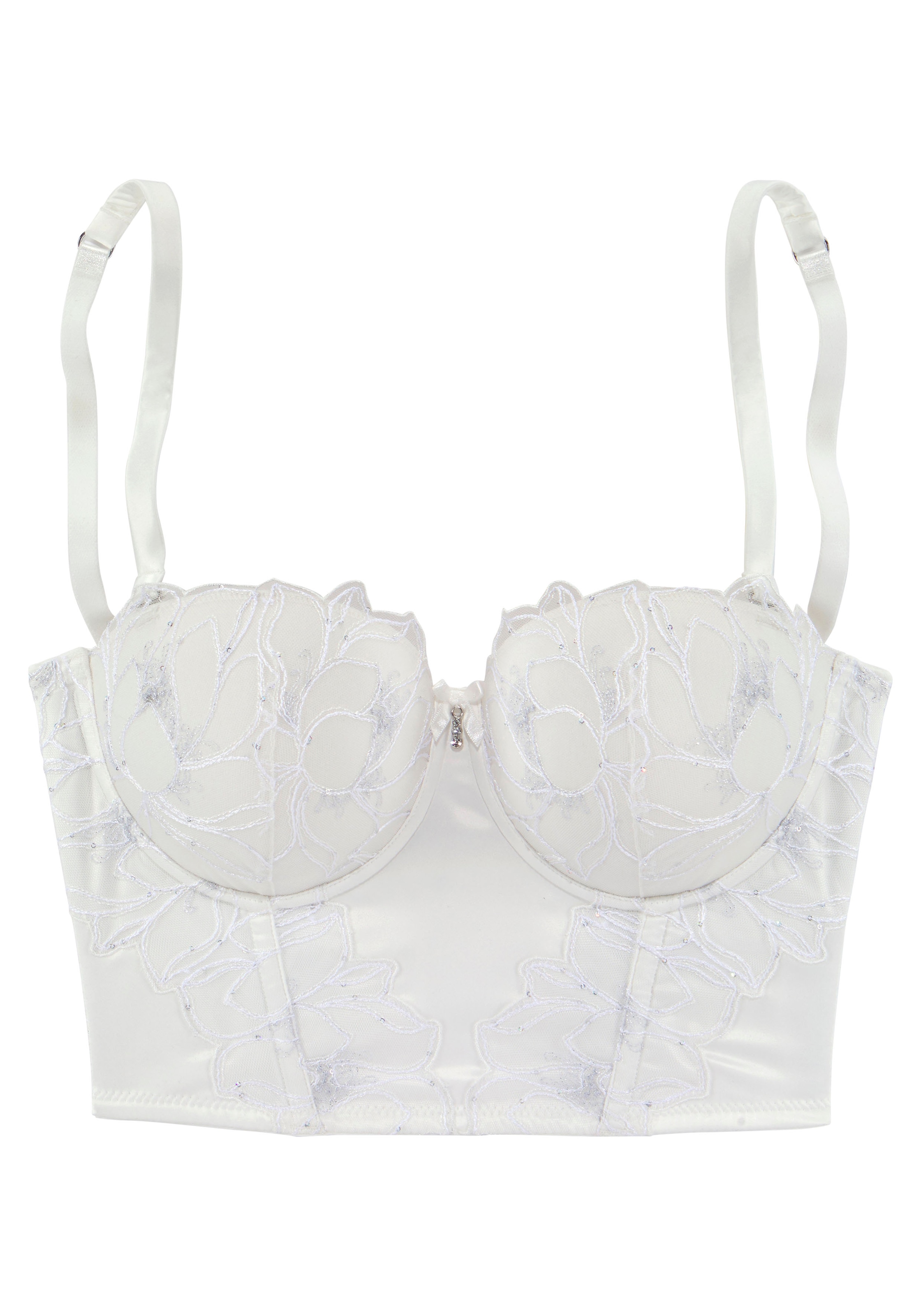 LASCANA Corsage mit edler Spitze und hübschem Glitzeraccessoire, sexy Dessous