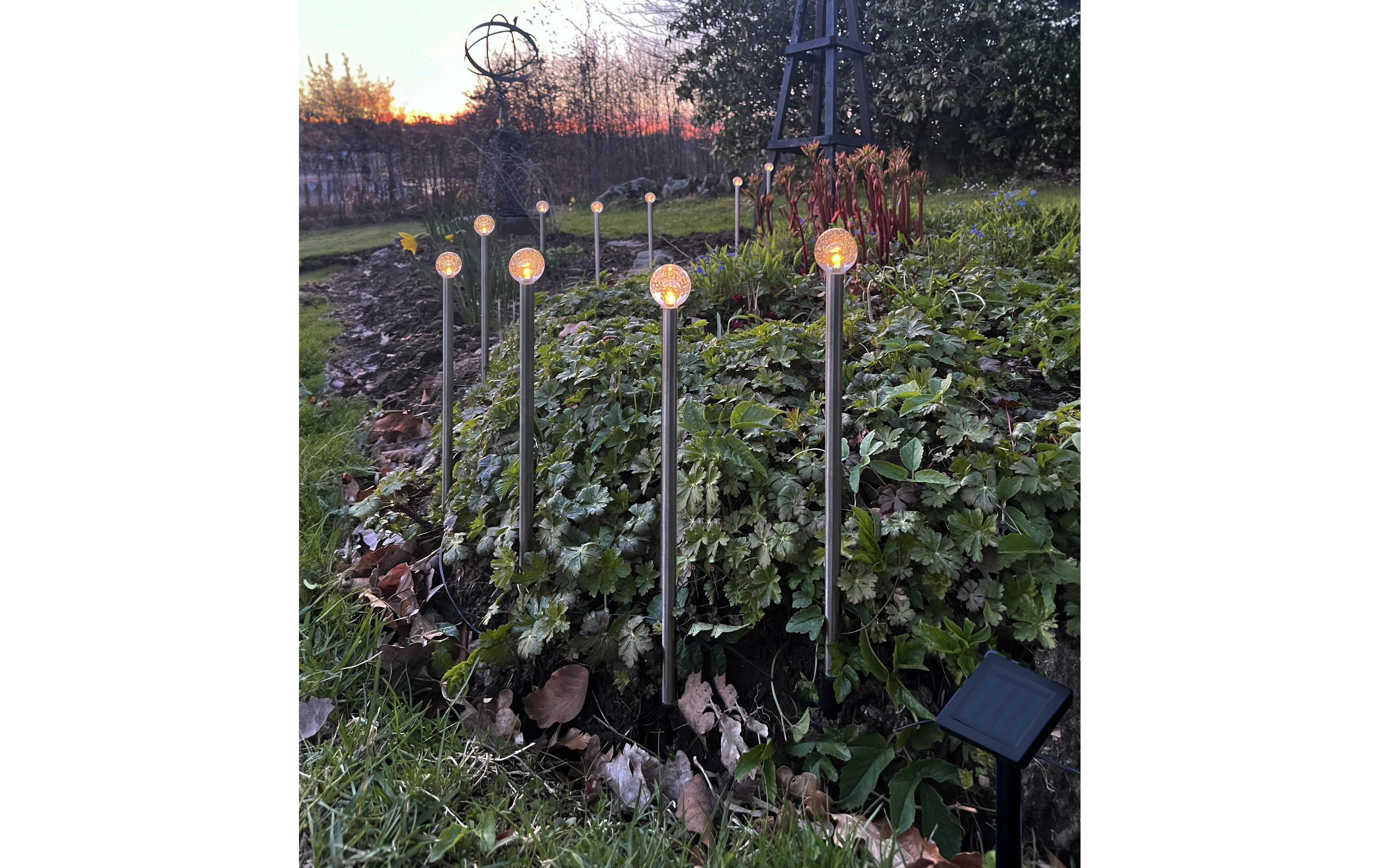 Gartenlicht Bubbly 10-PIN Warmweiss, SilberSolargartendekoration