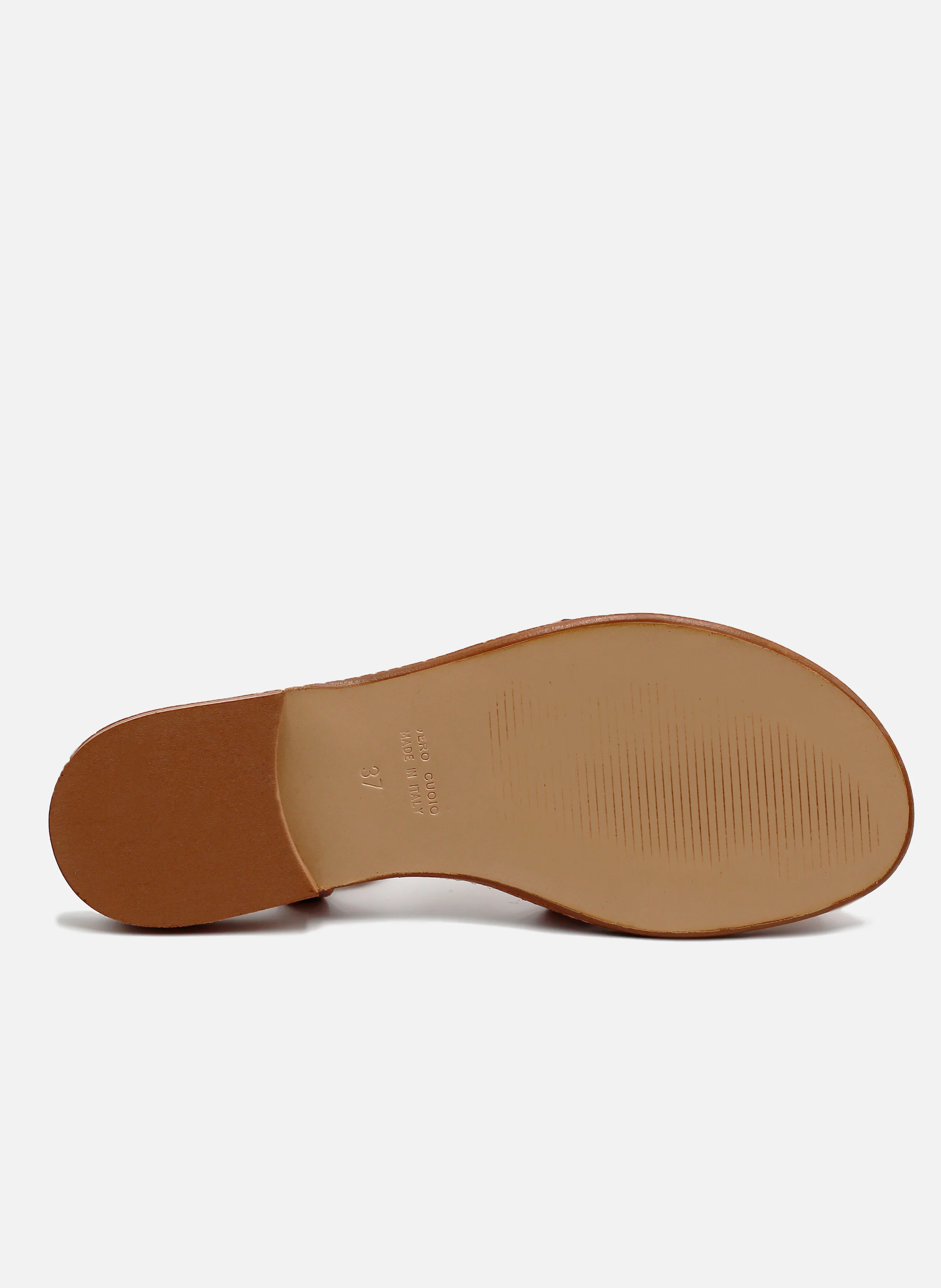 Sandales plates croisées cuir métalisé | Doré