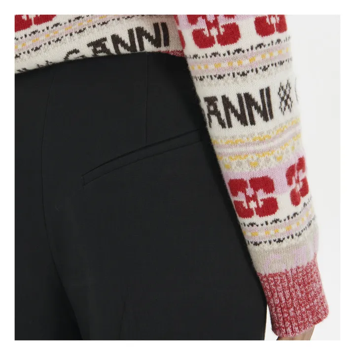 Ganni Pantalon Large Suiting Coton Bio | Noir
