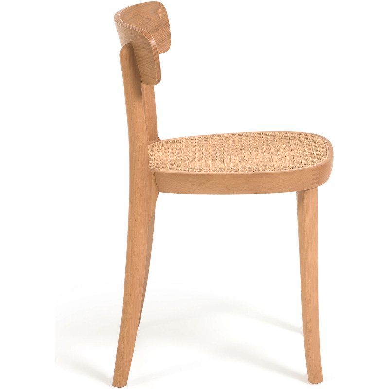 Chaise Romane en bois de hêtre et rotin