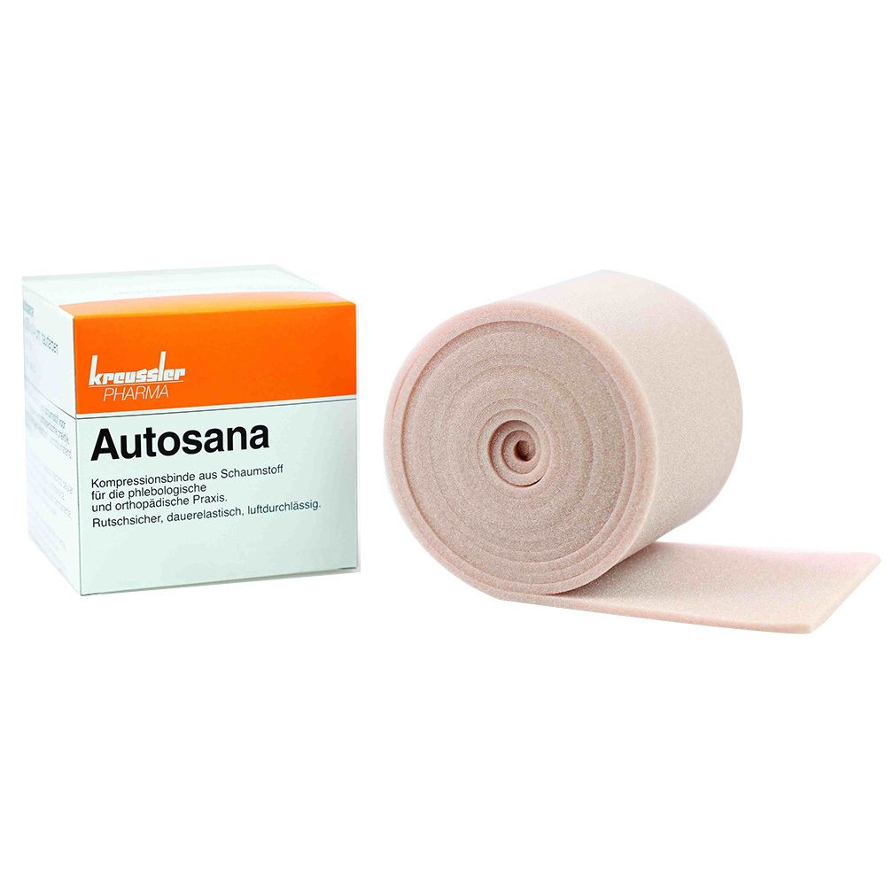 Autosana Kompressionsbinde aus Schaumstoff 10 cm x 2,5 m x 0,3 cm hautfarbend