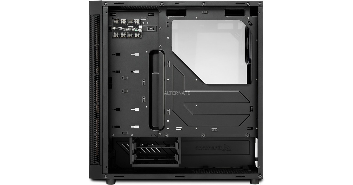 SharkoonTG6 RGB midi tower behuizing  (Zwart | 4x USB-A | RGB | Tempered Glass)