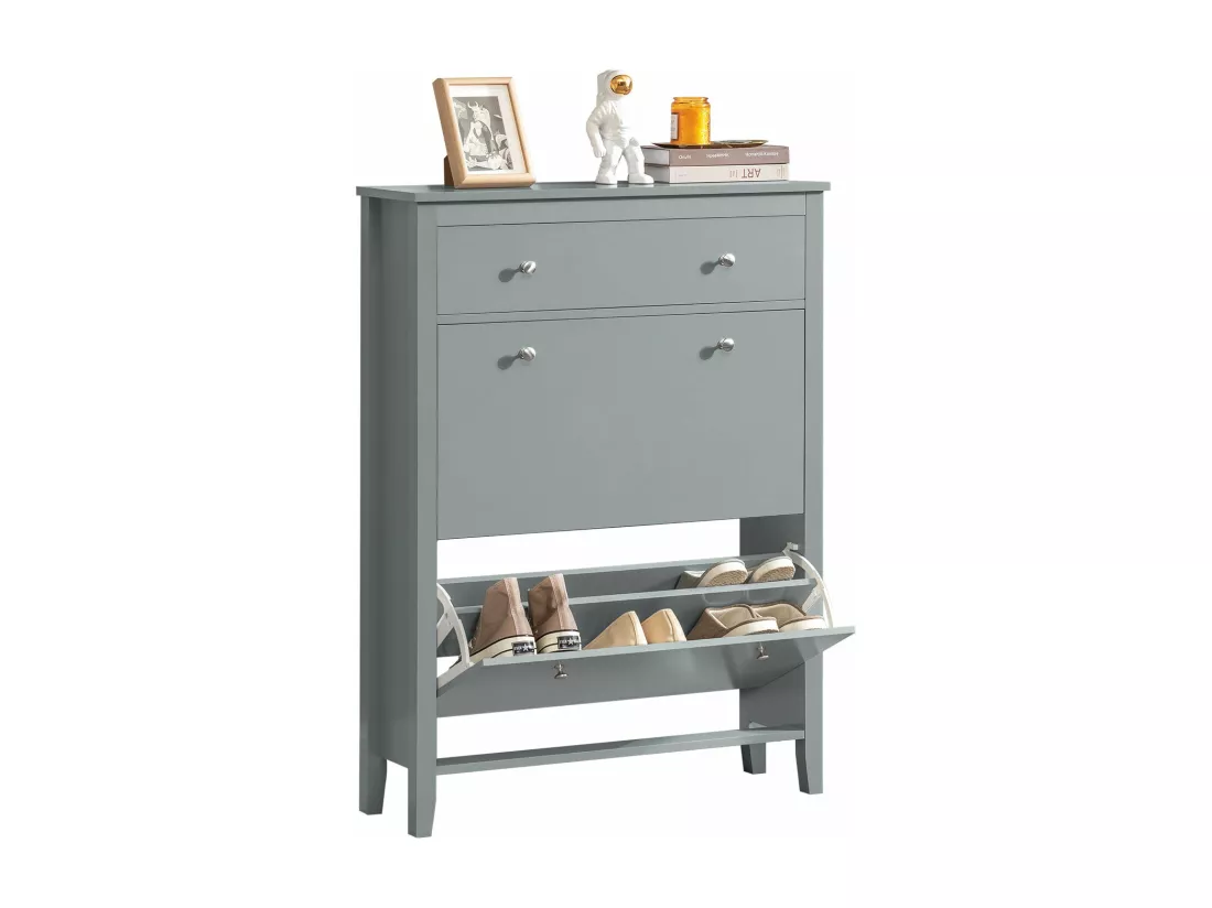 Meuble de Rangement à Chaussures Armoire à Chaussures Commode à Chaussures 2 abattants, FSR89-HG