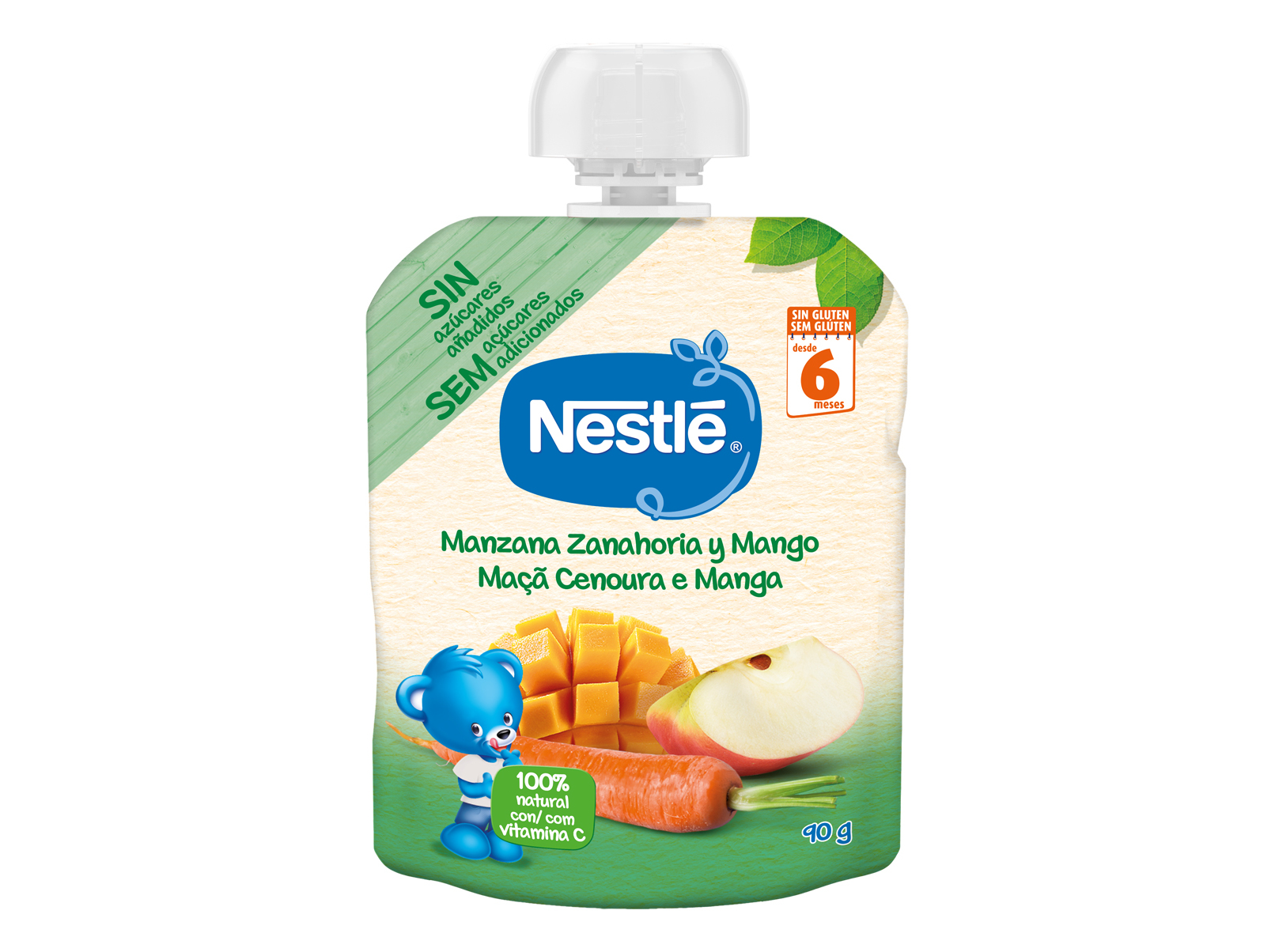 PACOTINHO FRUTA NESTLÉ MAÇÃCENOURA E MANGA 90G