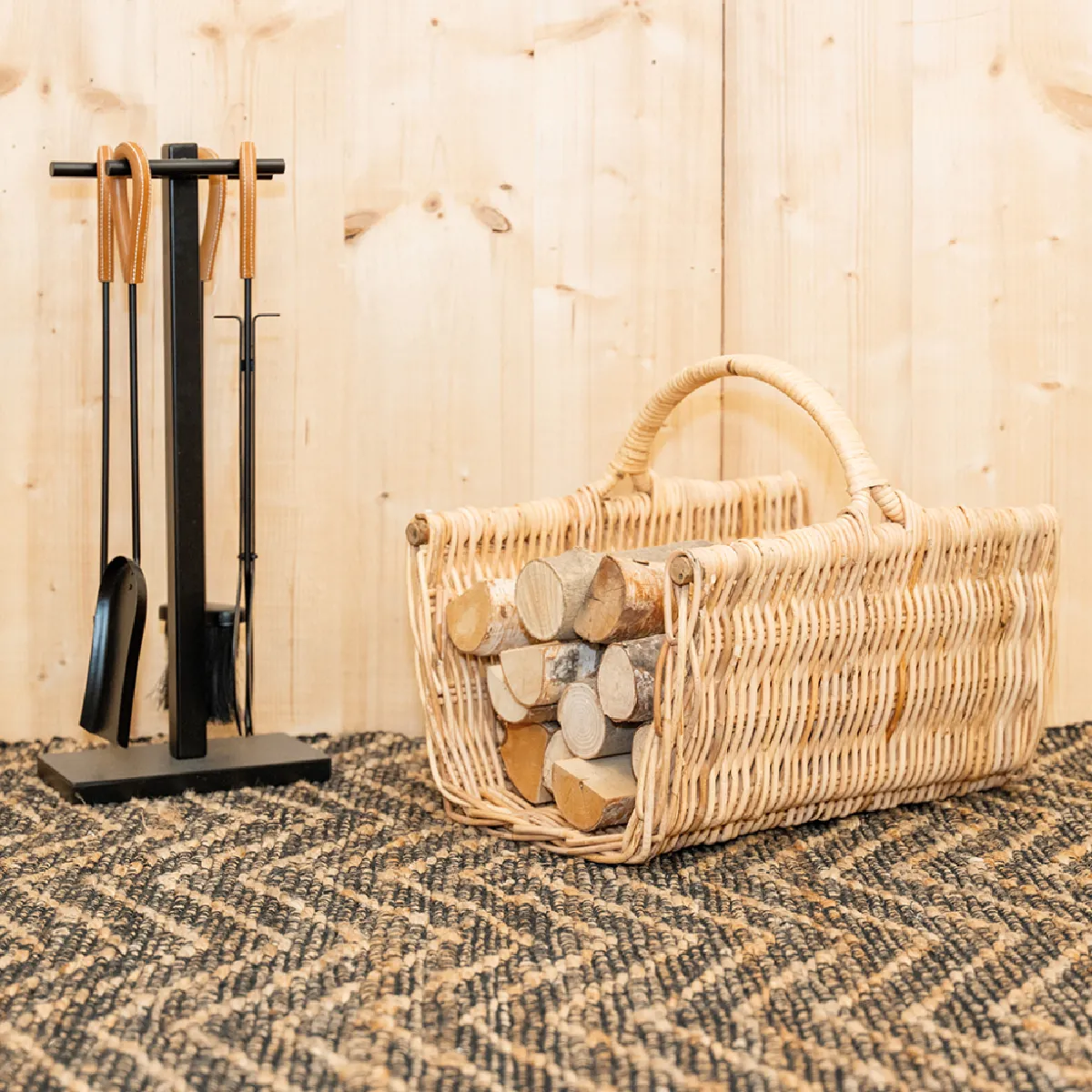 Aubry Gaspard Panier à bûches - Gris