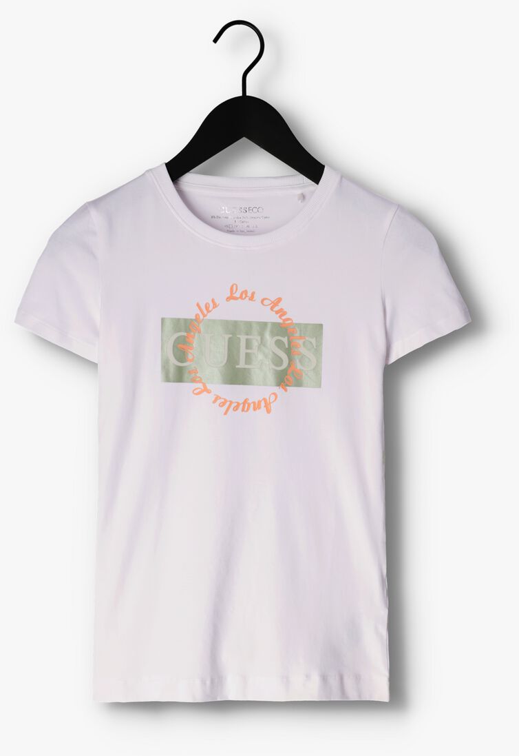 GUESS witte guess t-shirt ss cn round logo tee
