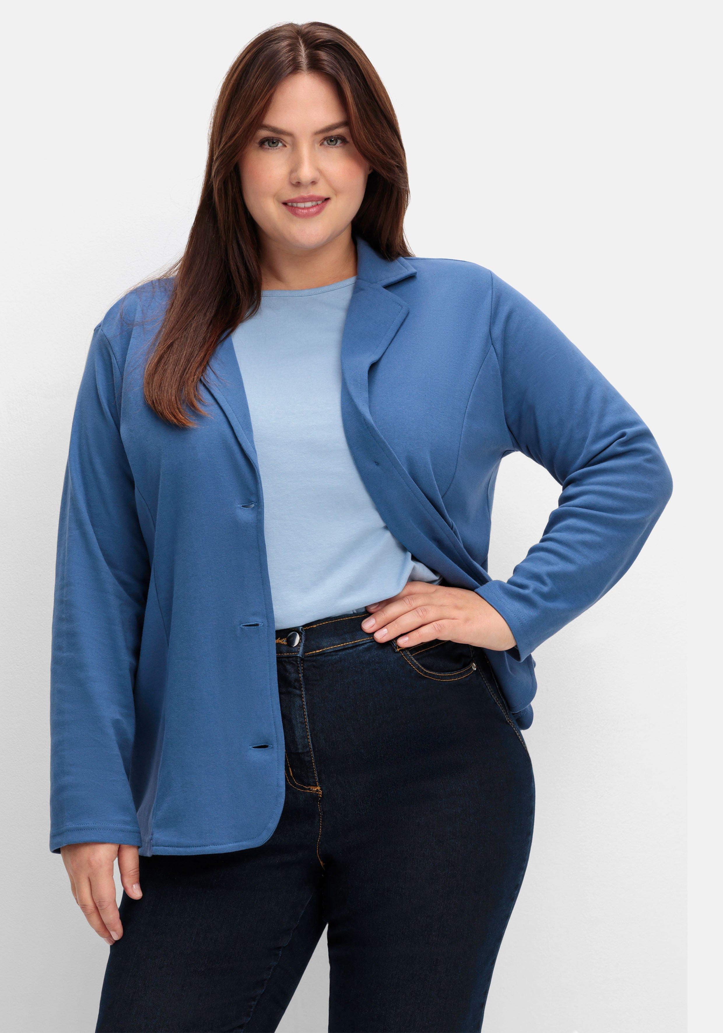 Jerseyblazer mit Reverskragen und Knopfverschluss