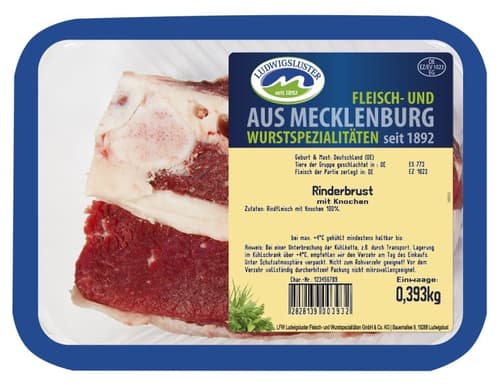 Ludwigsluster Rinderbrust mit Knochen