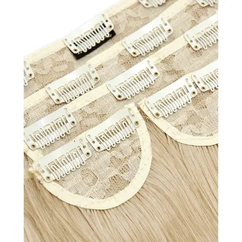 Super Thick 22 Inch 5 Piece Straight Clip In Hair Extensions California Blonde