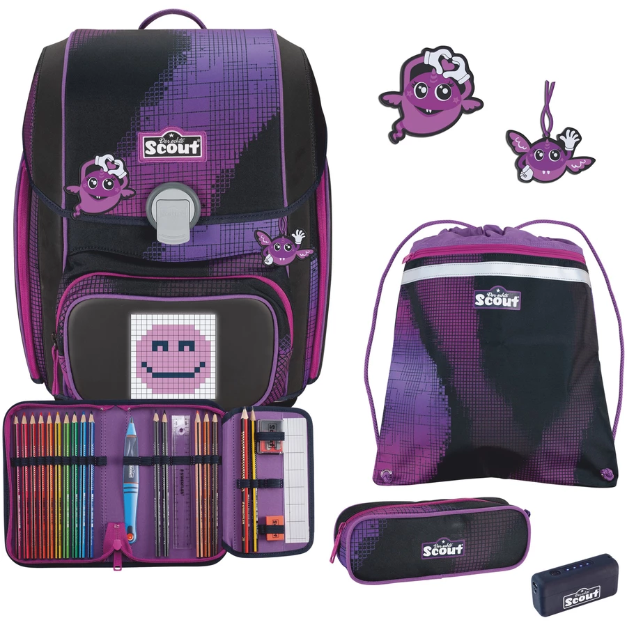 Scout Genius Exklusiv Movie Star - Schulranzen Set 5tlg. Pink Pixel