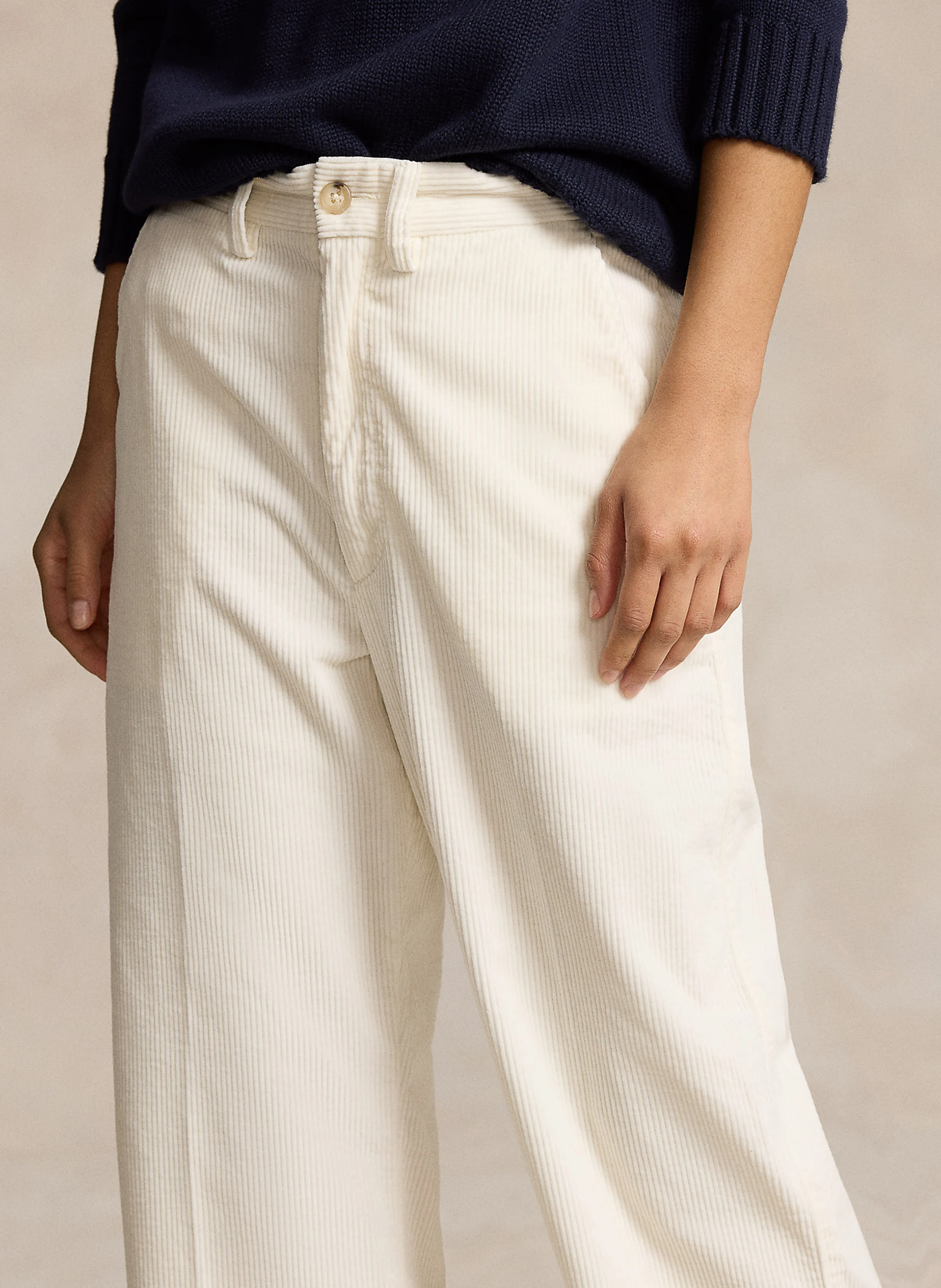 Pantalon droit en coton | Blanc