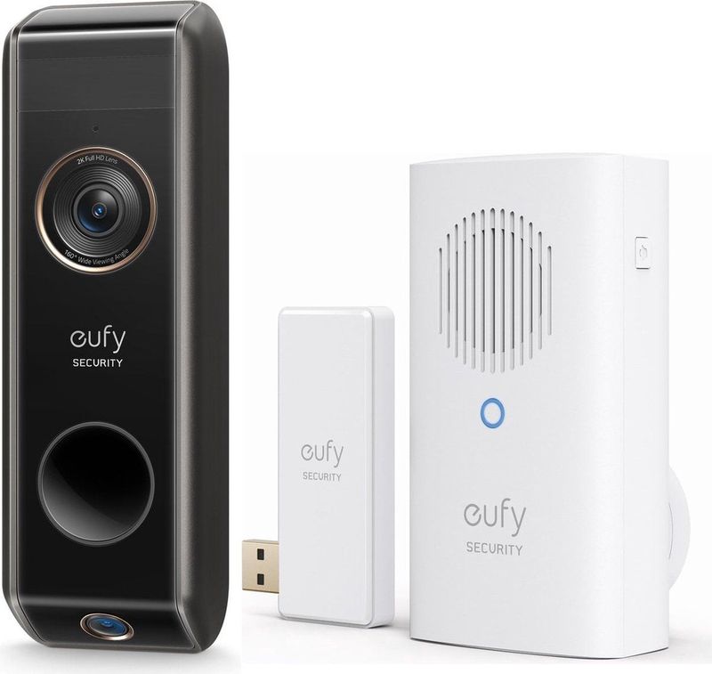 Eufy Dual 2 Pro 2K Draadloze Video Deurbel Uitbreiding inclusief verstelbare camera + Deurbelgong
