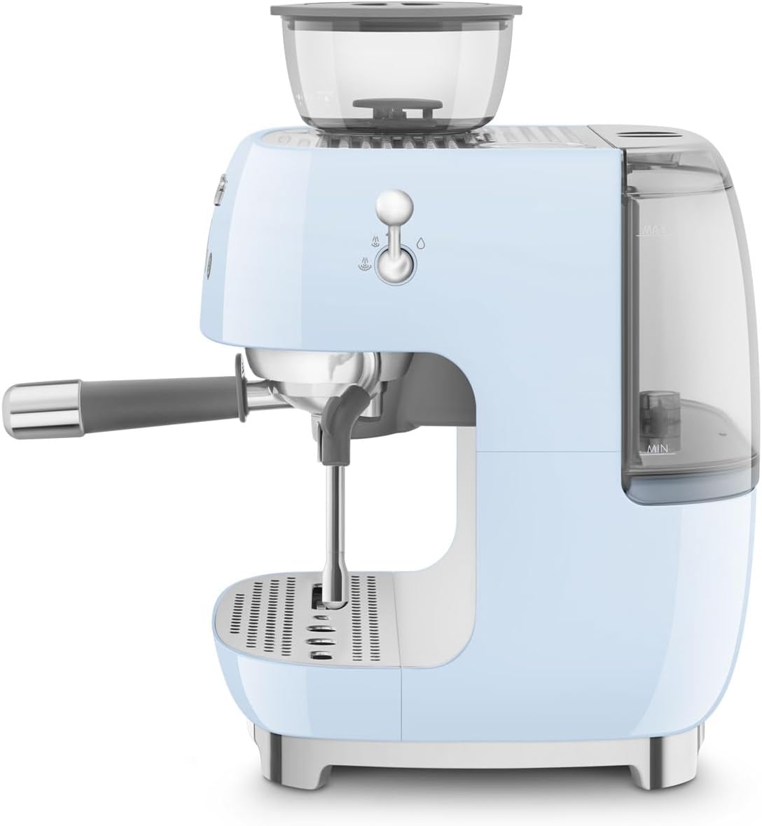 Smeg, Machine à Café Expresso Manuelle EGF03CREU, avec Broyeur à Grain Intégré, Thermoblock, 4 Niveaux de Température, Buse Vapeur et Manomètre, Réservoir 1 L, Dimensions Compactes, 1350W, Crème