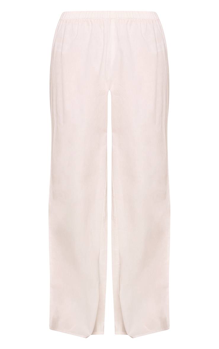 Blanc Ensemble Coordonné Pantalon Large En Popeline De Coton