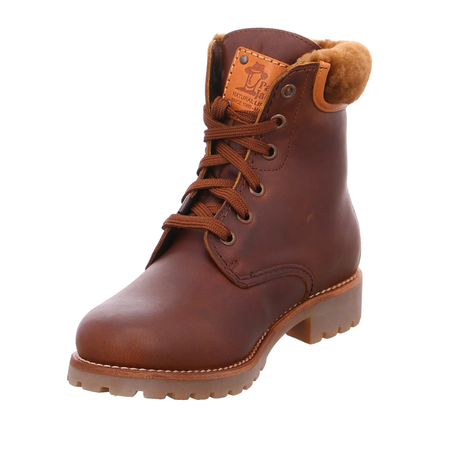 PANAMA JACK Boot Braun Leder  mit Lammfellfutter