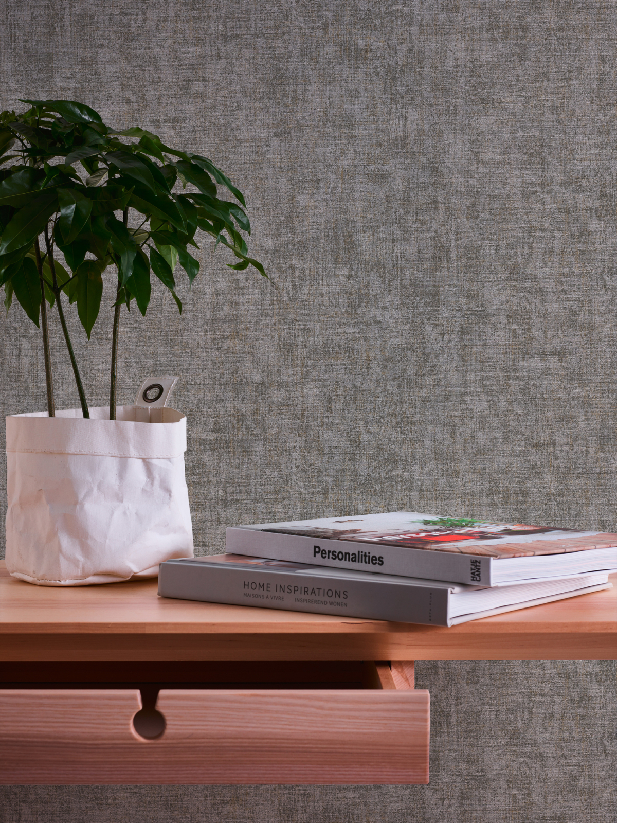 Vliestapete BORNEO - grau Metallic - 10 Meter