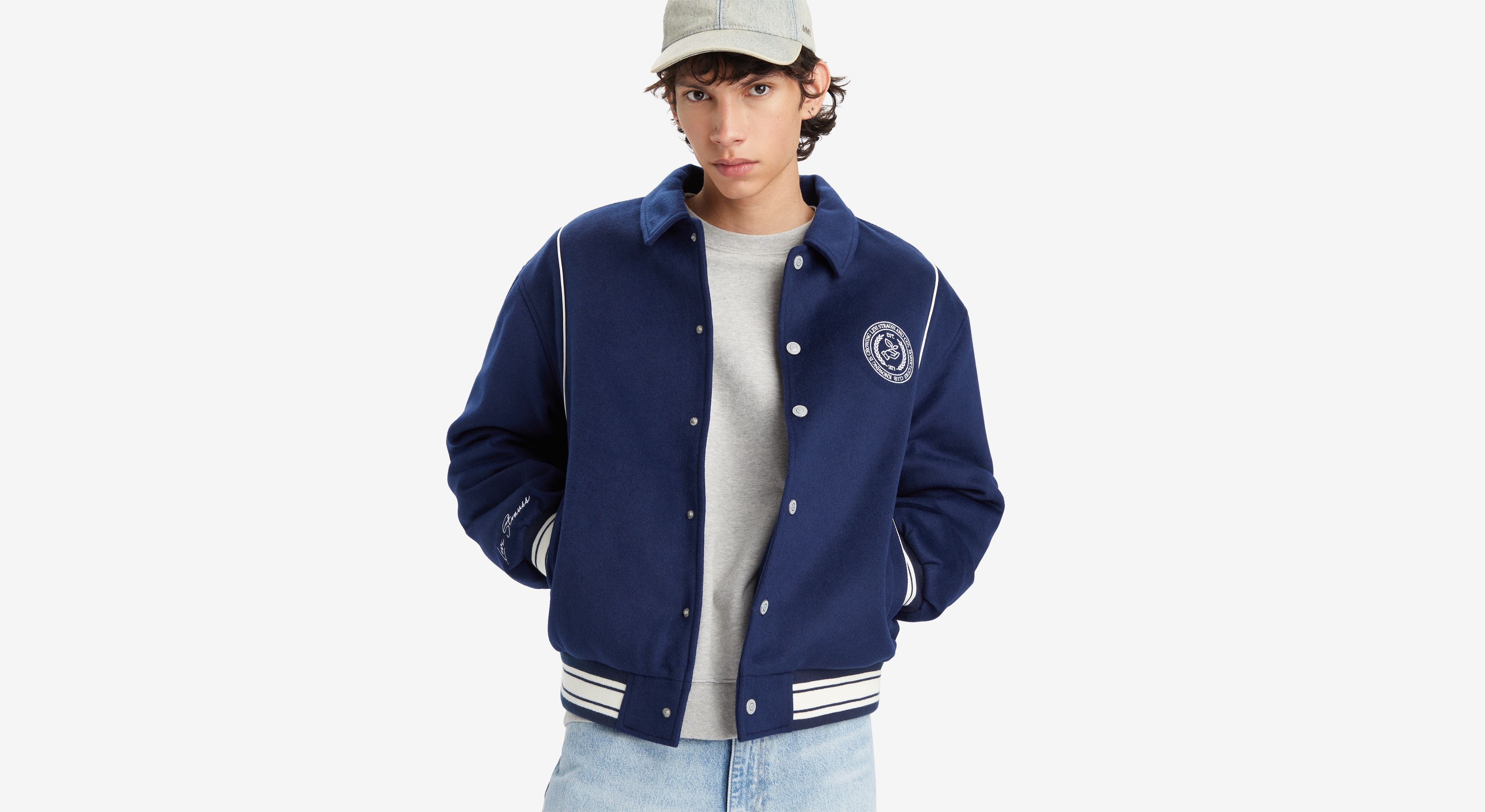 Veste Sutro Letterman - Naval Academy - Bleu
