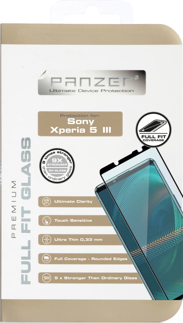 Panzer Full-Fit Sony Xperia 5 III skærmbeskytter (sort)