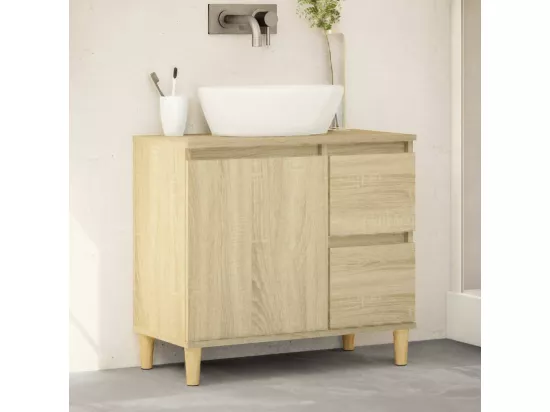 Armoire salle de bain chêne sonoma 65x33x60 cm