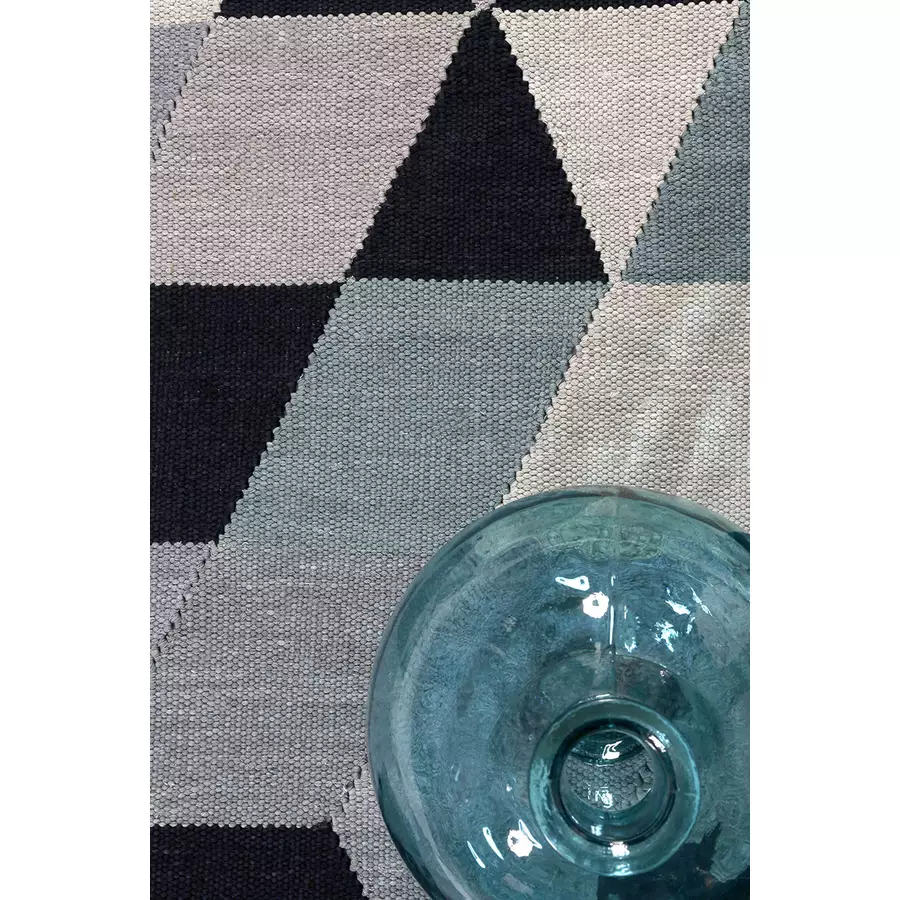 Esprit Kelim Teppich Triango Kelim blau grau