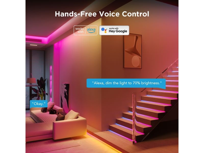 Govee LED-Leuchtstreifen, 3m, Matter, WiFi, BT, RGBIC LED-Leuchtstreifen