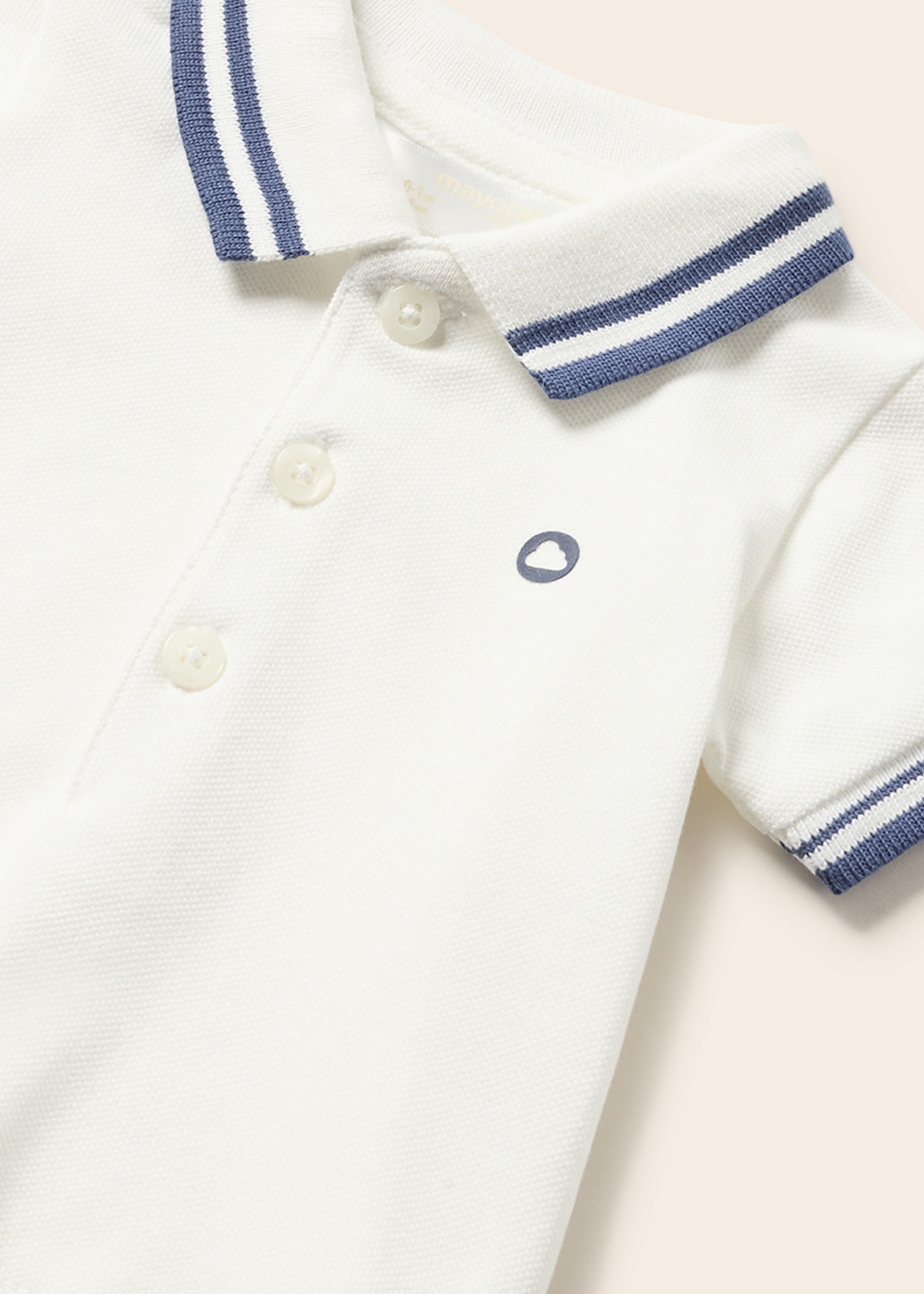Camisa polo de algodão de manga curta para recém-nascido