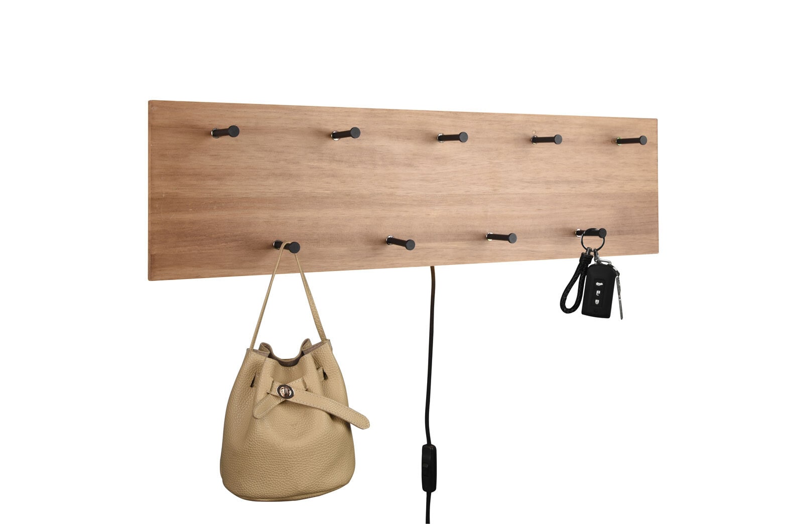Wandgarderobe Samantha 75 x 20 cm Artisan Eiche/schwarz