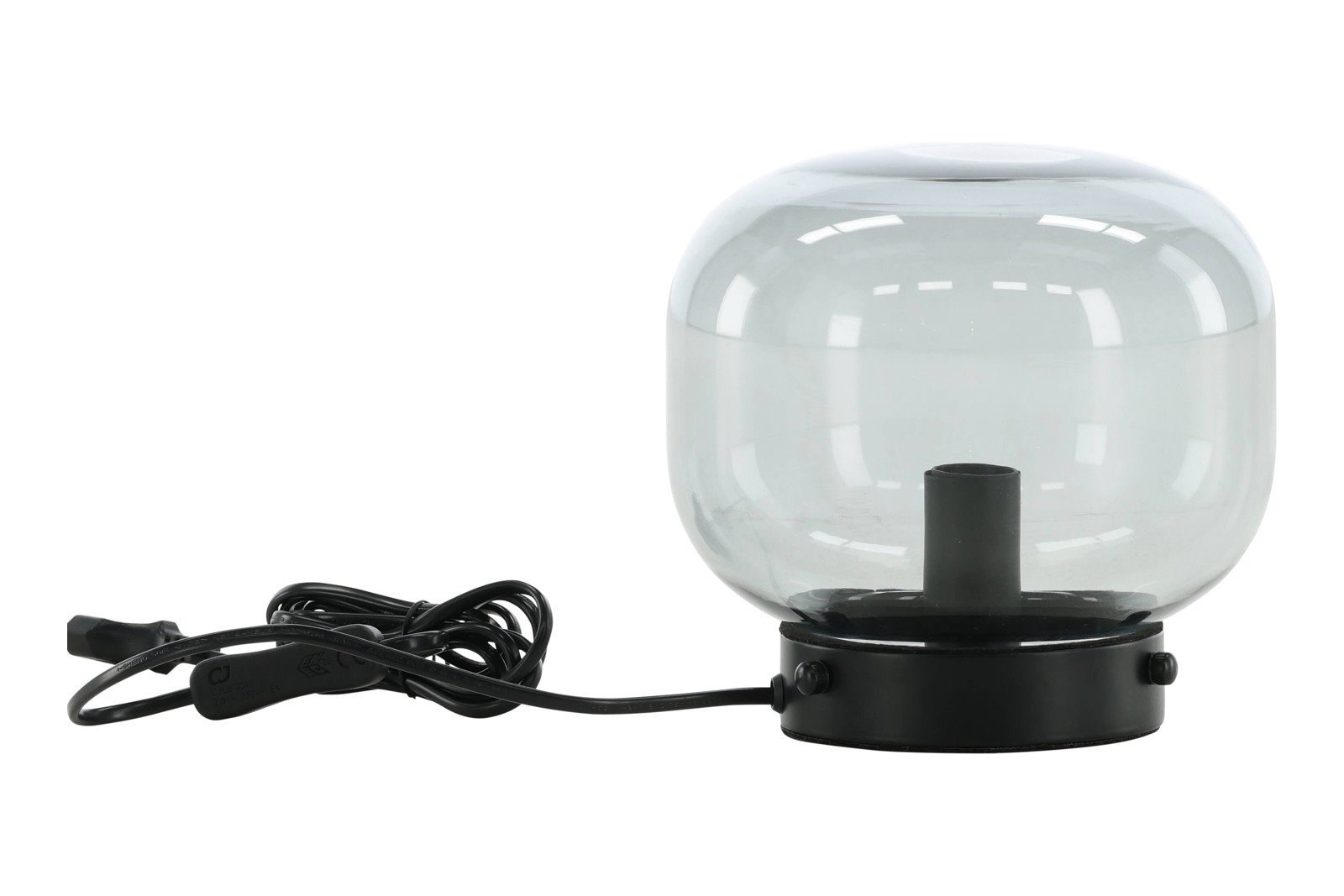 Bollonelie bordlampe Sort med sotet glass