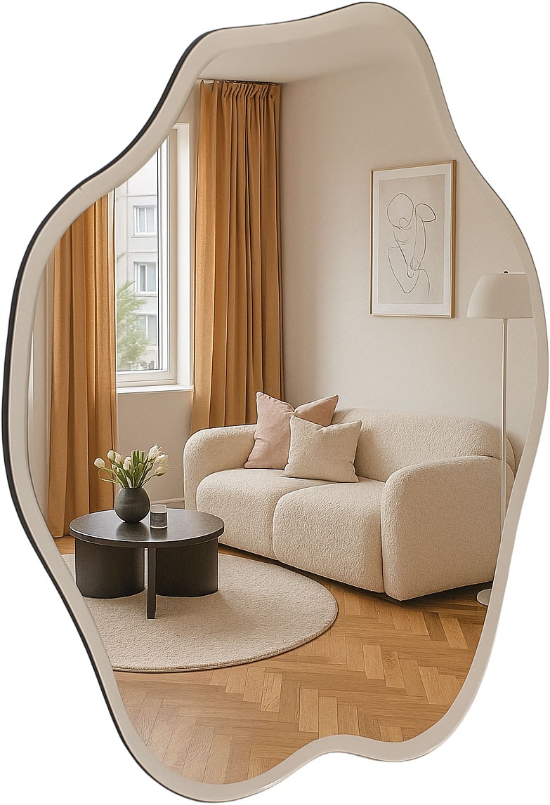 homsy by Ana Johnson Wandspiegel »Missimi, Wanddekoration, 45x55cm« wellenförmig, wolkenförmig, Eleganz mit transparentem Rahmen