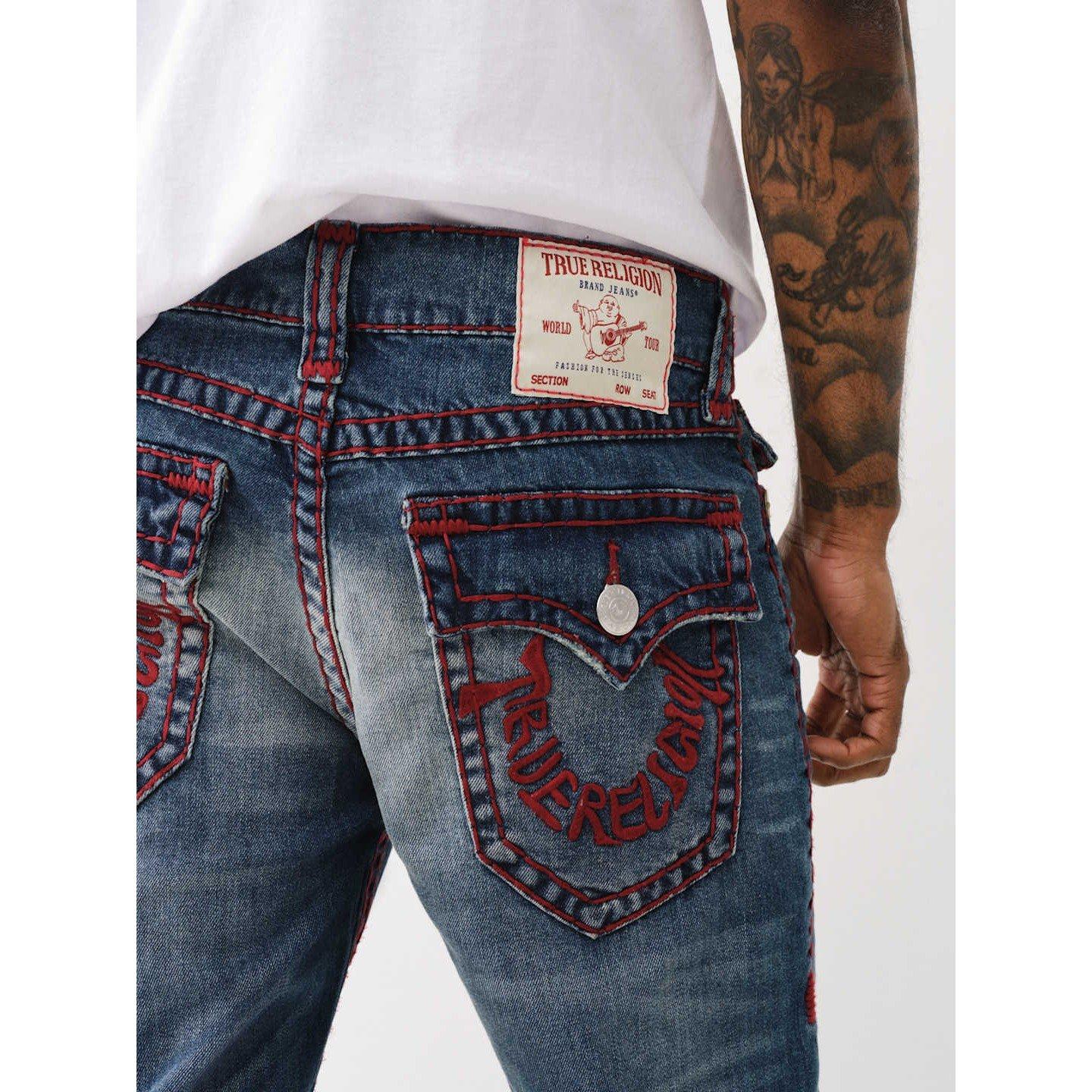 True Religion TR Rocco Slim Fit Mid Rise Washed Jeans Mens