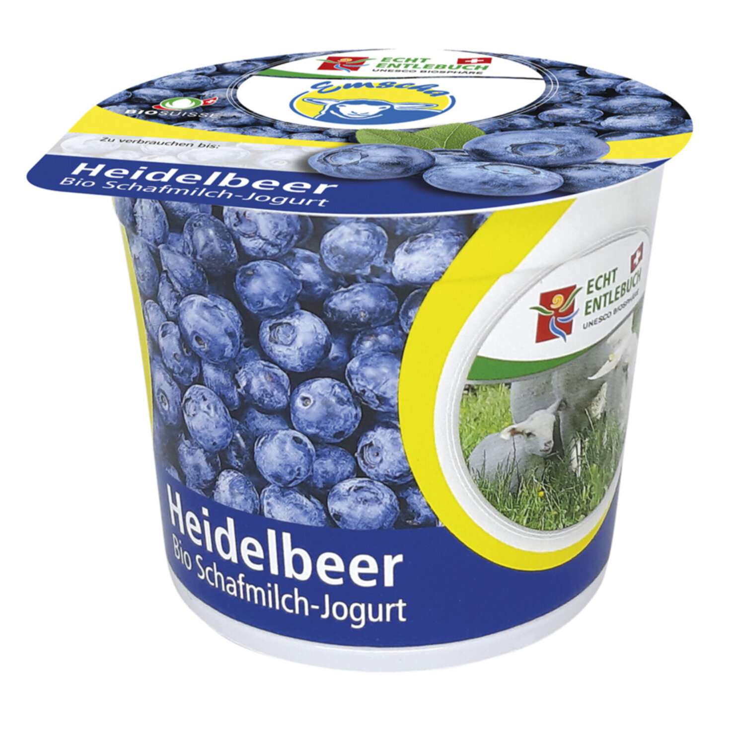 Echt Entlebuch Bio Schafmilch Joghurt Heidelbeere