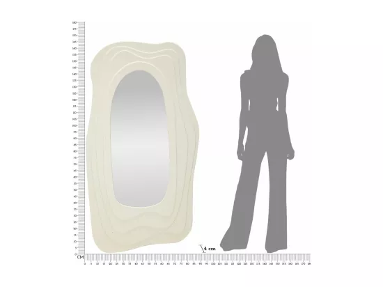 Miroir mural blanc 90x4x165 cm.
