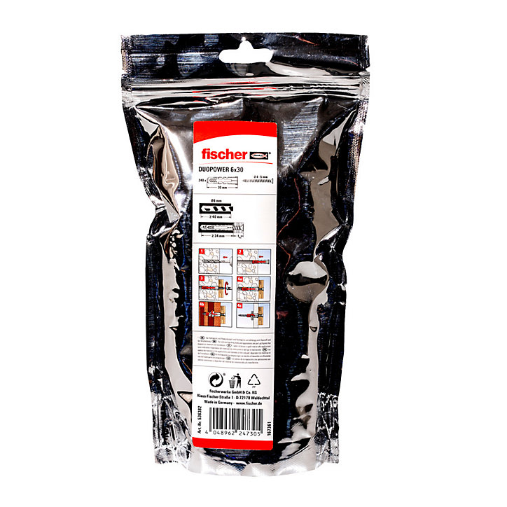 Cheville Duopower big pack 6X30, 240 pièces