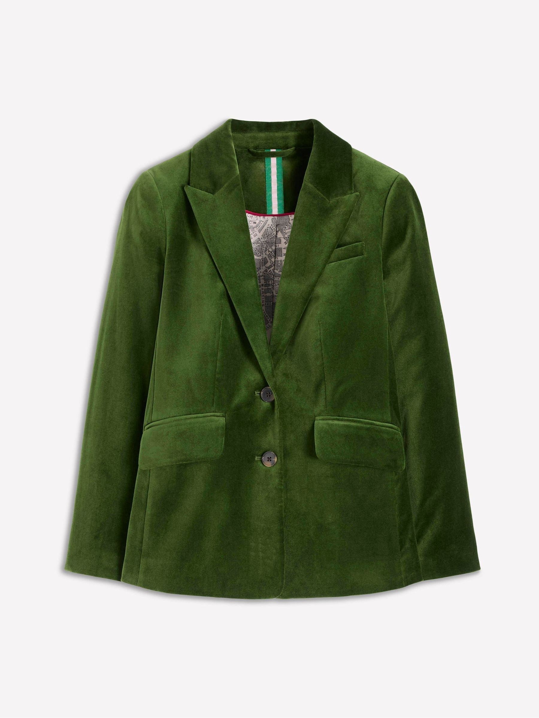 Groen - Boden Stamford fluwelen blazer