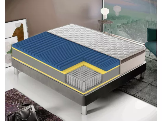Matelas Ressorts Ensachés 1600 - Housse Anatomique - 7 Zones De Confort 100x190 cm