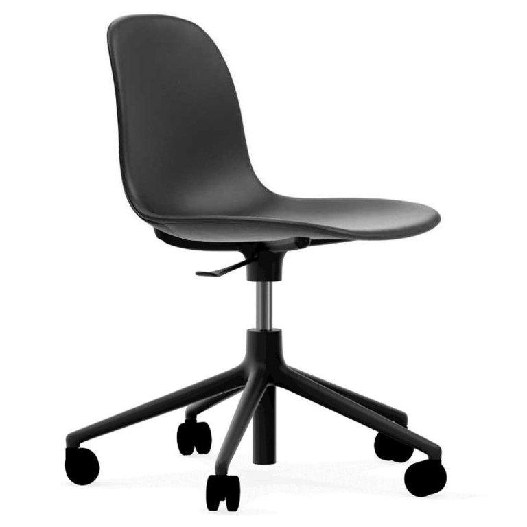 Normann Copenhagen Form Chair bureaustoel met zwart onderstel, Ultra Leather 41599 zwart
