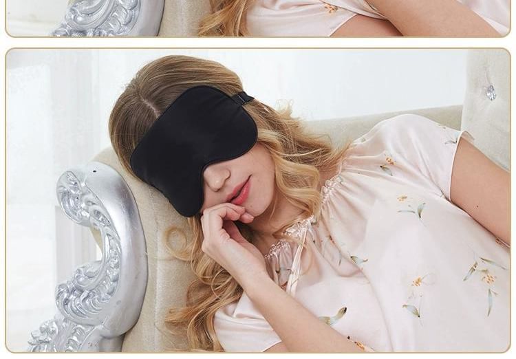 Doowex - Effen zijden slaapmasker voor de ogen
