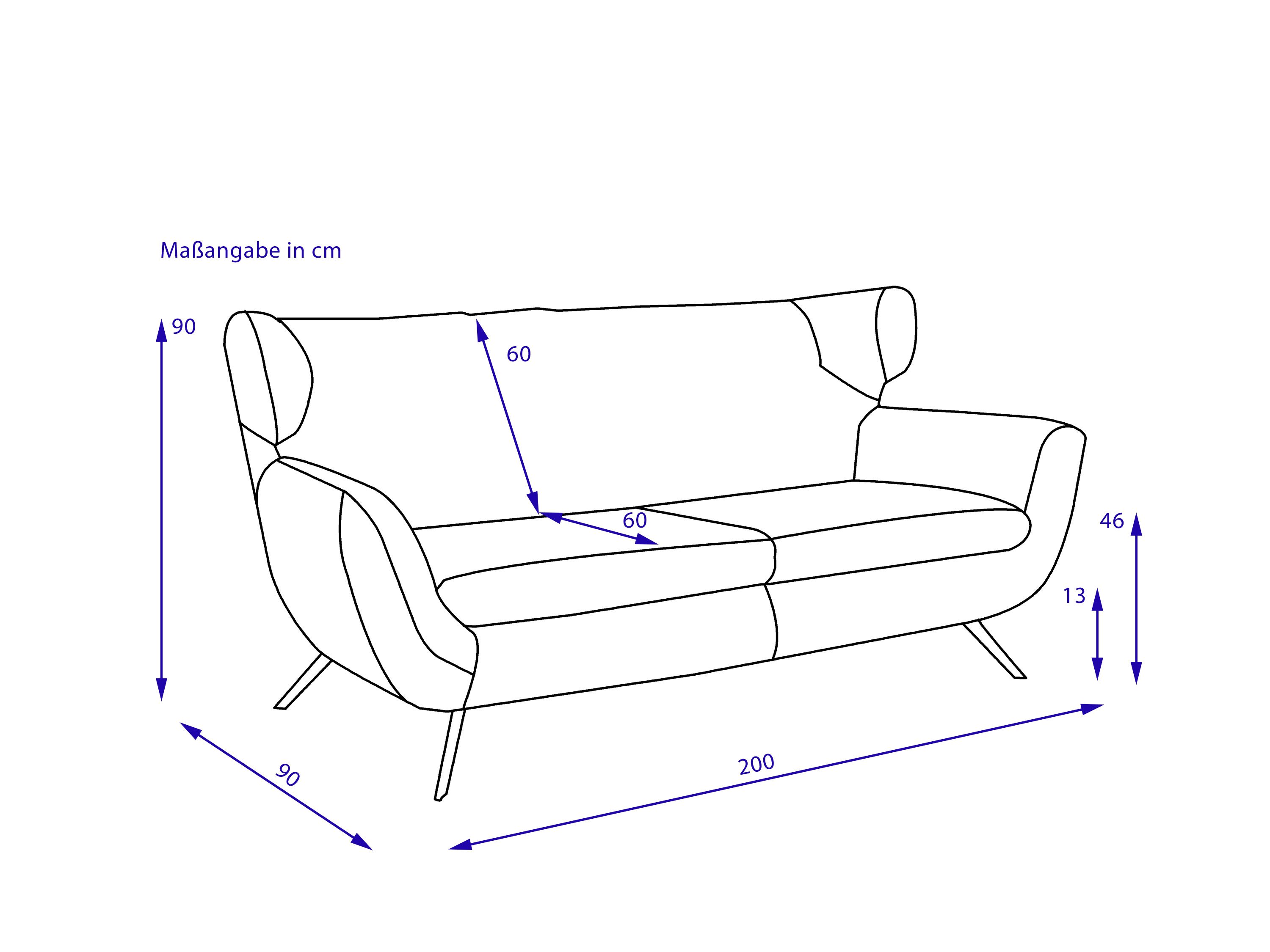 Sofa 2,5 Sitzer CHARLSTON rosa