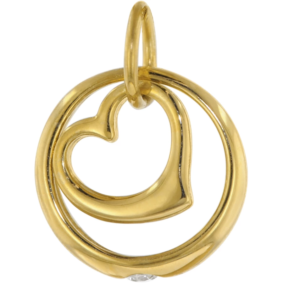 trendor Taufring mit Zirkonia und Herz Gold 585  14K gold