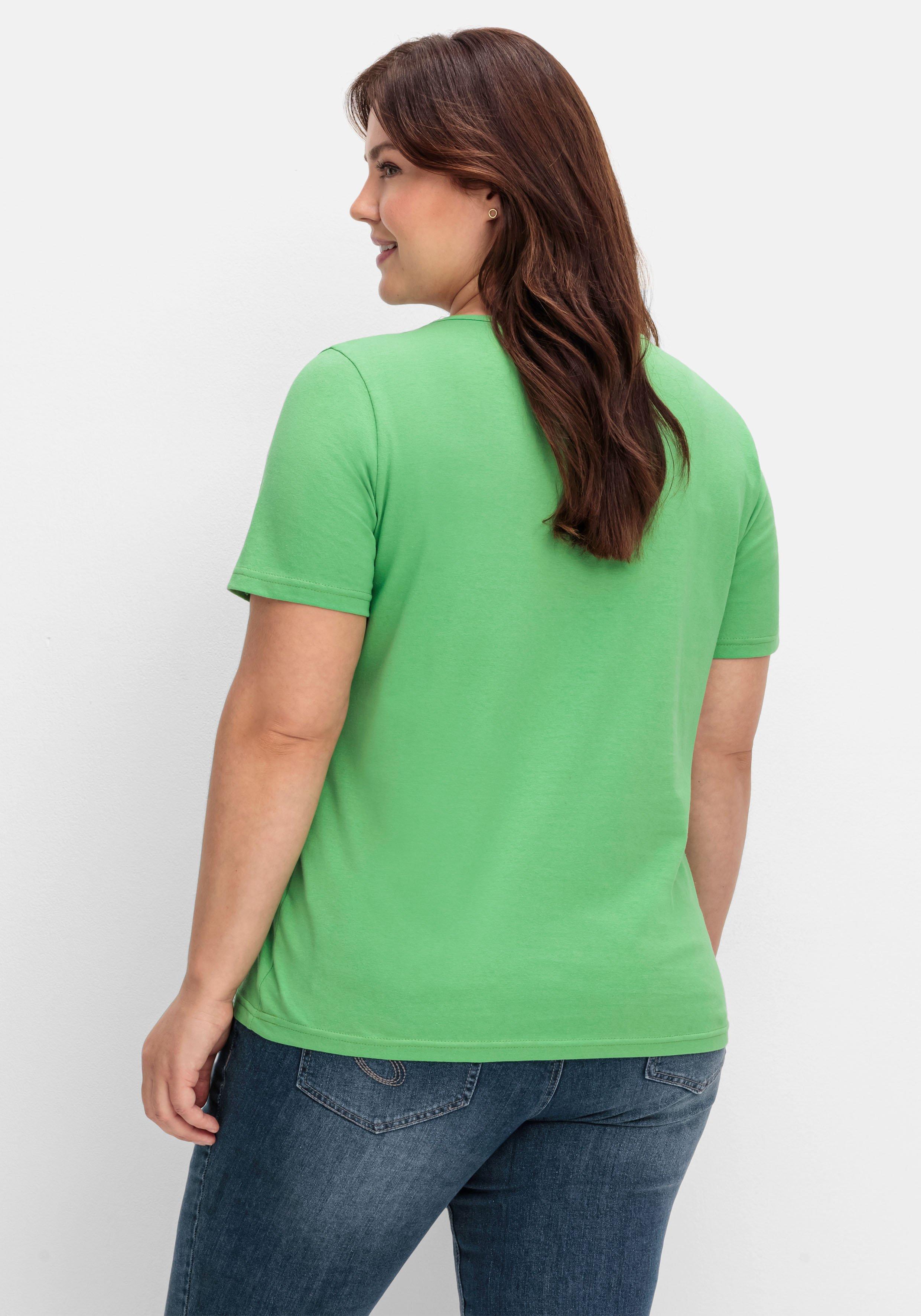 Kurzarmshirt in Layeroptik mit Ziernieten