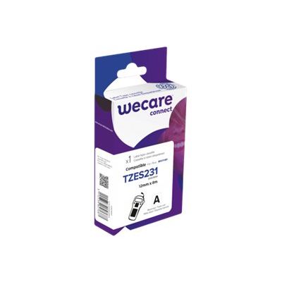Wecare ruban d'étiquette compatible Brother TZE231 - 1 rouleau (1,2 cm x 8 m) - fond blanc écriture noire