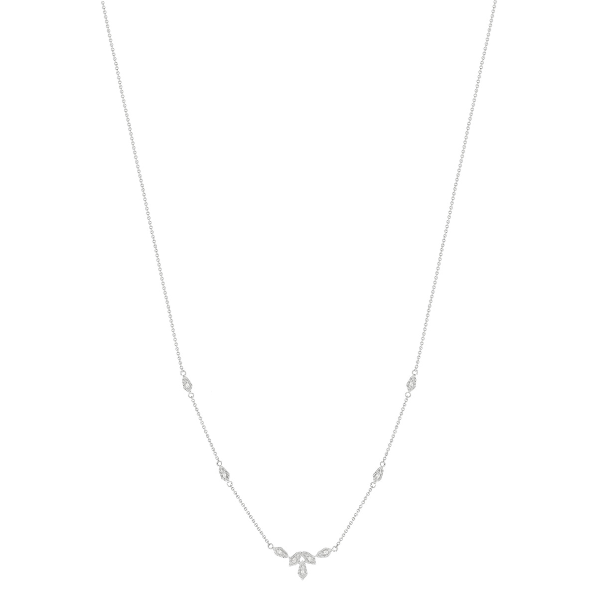 Collier or blanc 375 zirconia 45 cm
