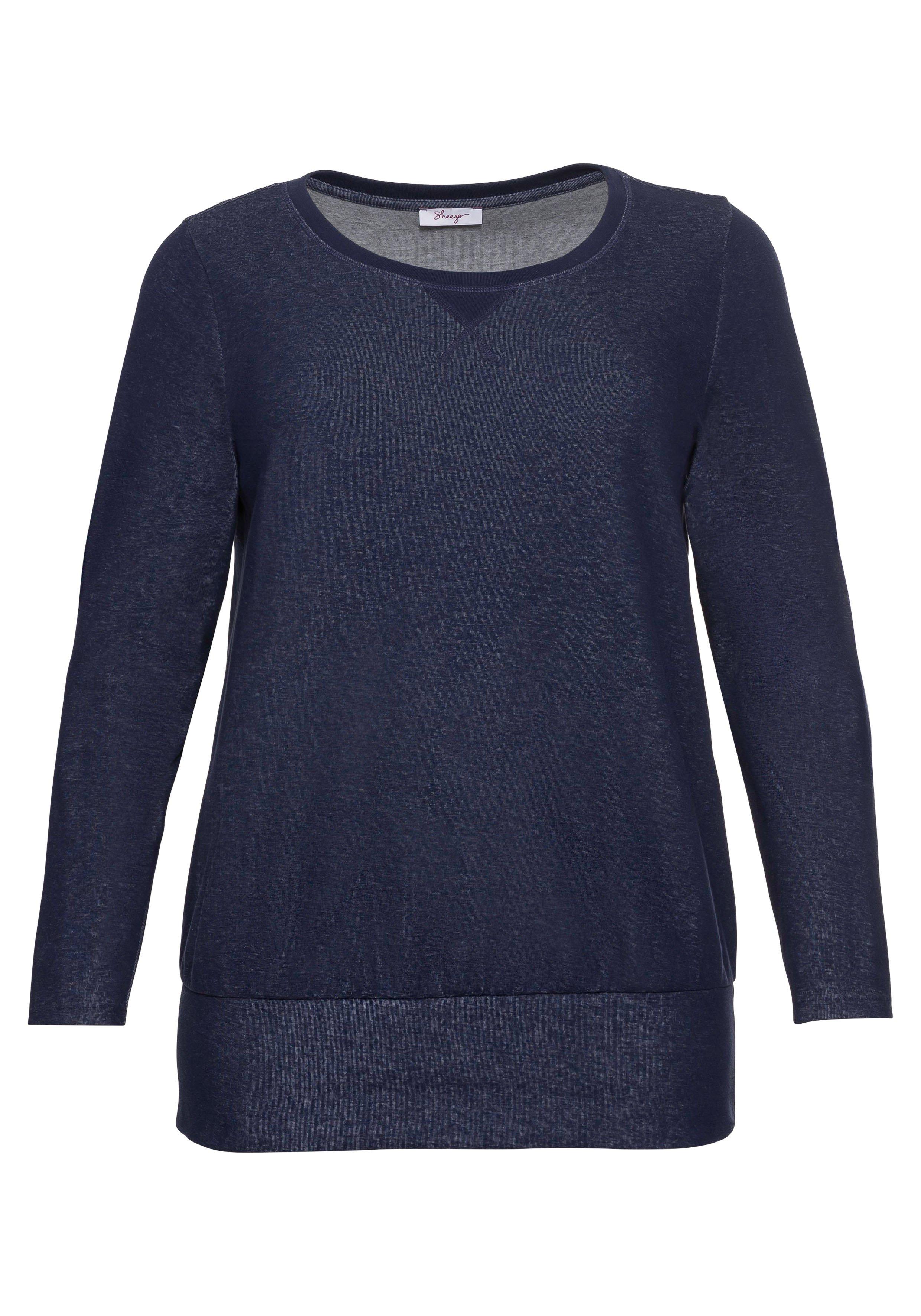 Longshirt mit breitem Saumbündchen
