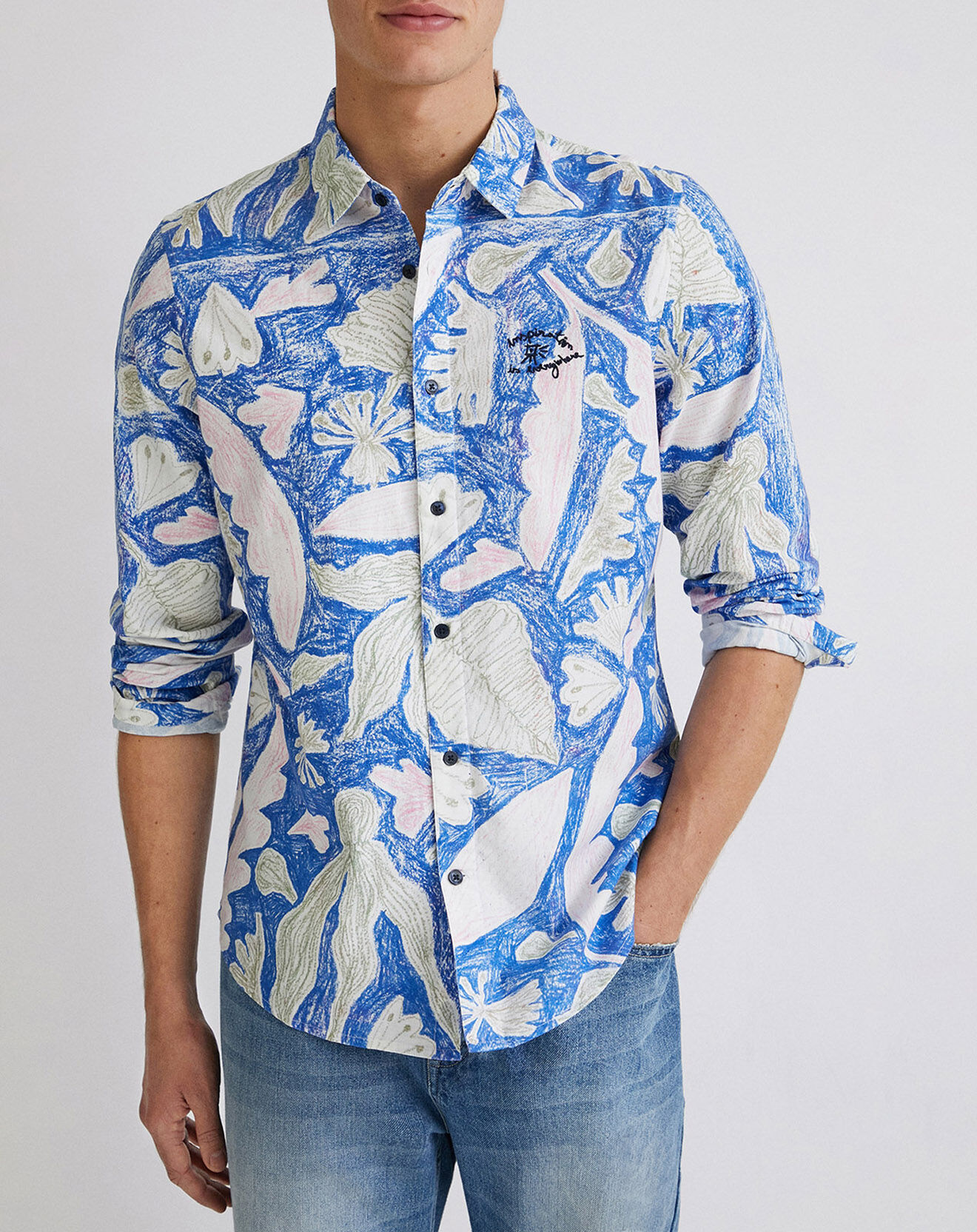 Desigual Chemise Timothee bleu royal